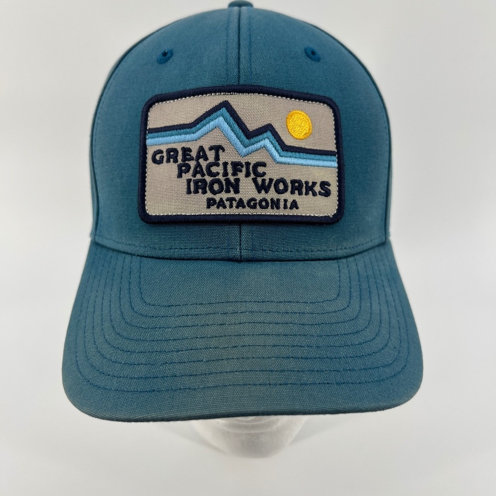 Patagonia Great Pacific Iron Works Patch Trucker Hat Blue Snapback Men's